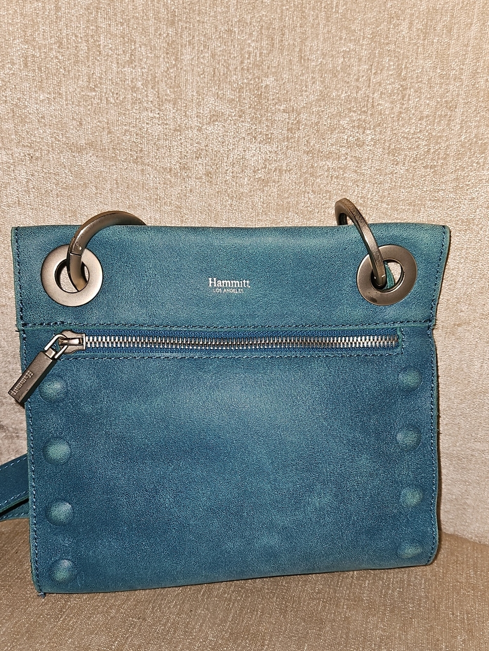 Hammitt Los Angeles Teal Suede Crossbody Bag